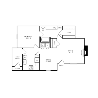 The Hathaway at Willow Bend Floor Plan 1 Bed 1 Bth R 1 Bed 1 Bath 813 sqft